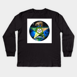 Four Directions - North - Tarot Suit - Earth Kids Long Sleeve T-Shirt